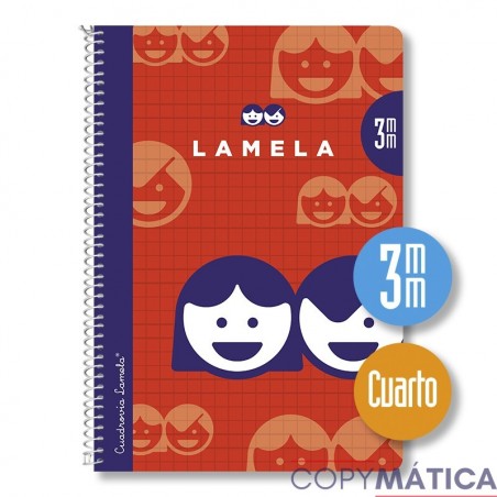 Cuaderno Lamela Básico con Espiral, 40 hojas, 3 mm, Tamaño A5, Colores/Modelos Surtidos