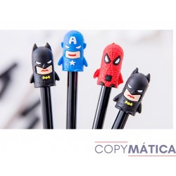 Bolígrafo de Gel , Superman,Spiderman, Batman ,Capitán América.