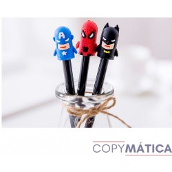 Bolígrafo de Gel , Superman,Spiderman, Batman ,Capitán América.