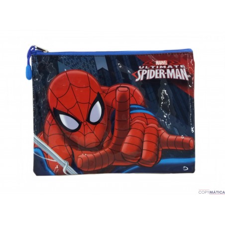 Funda Mascarilla / Neceser Spiderman Marvel Transparente Impermeable 22.5x17cm