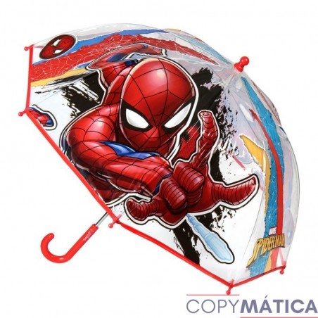 Paraguas Manual Spiderman Marvel Transparente 45cm.