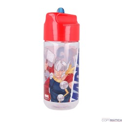 Botella Capitán América con pajita extraíble tritan 430 ml