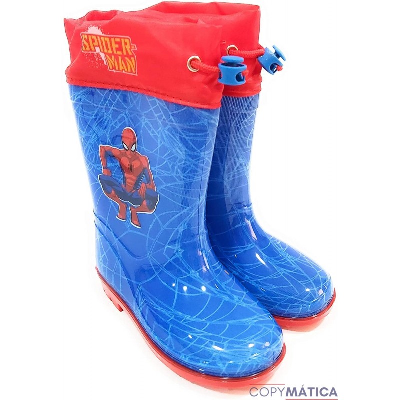 Planta País Móvil Botas Agua Spiderman Marvel para Niños - con Suela Antideslizante y Cierre  Ajustable Talla 28 Color Azul