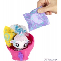 BUBILOONS | Mini muñeca animalito Sorpresa coleccionable que infla Globos, Cápsula Caramelo con Bolitas de Colores -