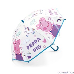 Paragua  Peppa Pig 46cm. Manual Transparente