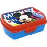 Pack de 3 Productos escolares Mochila Mickey Mouse + Botella Aluminio 400  ML. + Sandwichera.