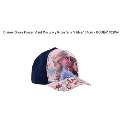Gorra Disney Frozen Azul Oscuro y Rosa "ana Y Elsa" 54cm