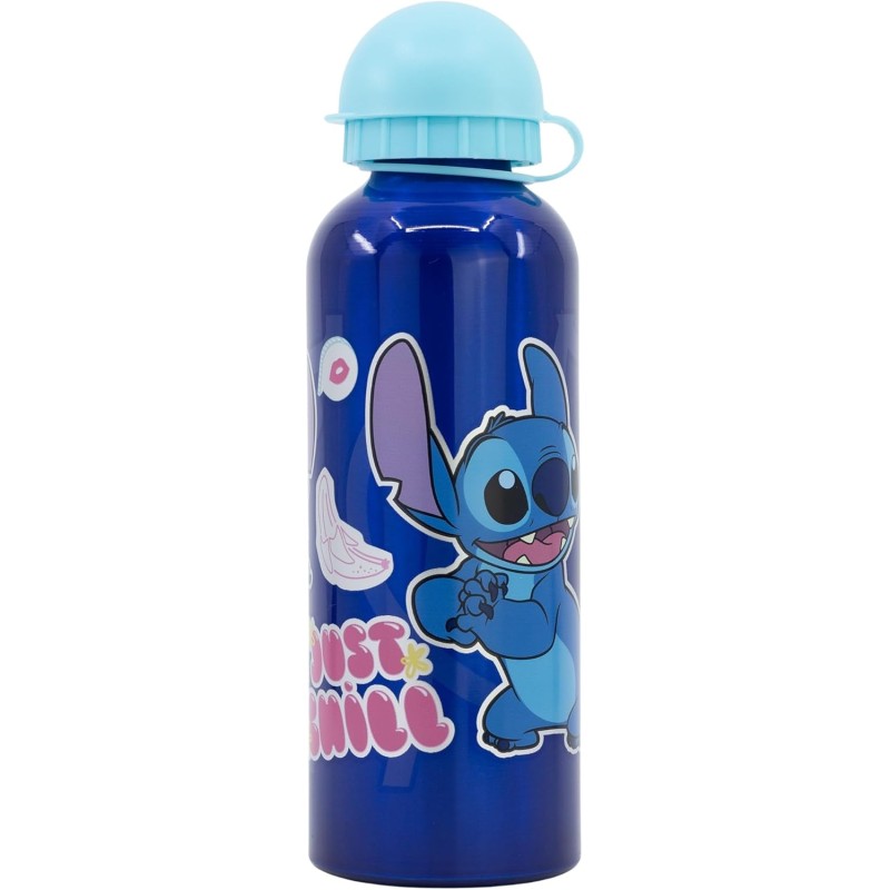 Botella de agua infantil reutilizable de aluminio de 530 ml de Stitch Palms