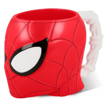 Taza Plastico Poliestireno 3D Spiderman Marvel 315ml.