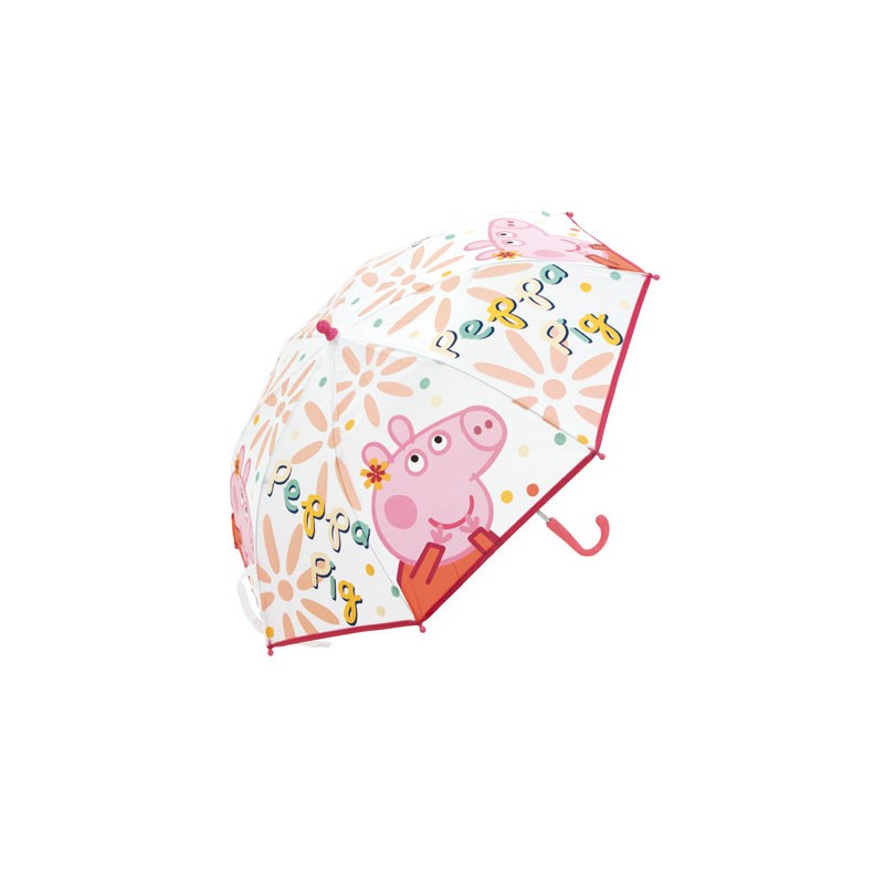 Paraguas Burbuja Transparente Peppa Pig Manual 45cm. HOY TE VAN A LLOVER SONRISAS